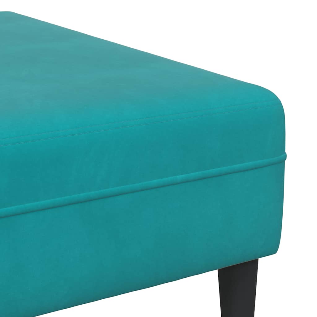 Velvet Bank – Fluwelen Sofa – Zitbank – Loungebank – Slaapbank – Zacht Fluweel – Stevig Houten Frame – Turquoise Zonder Ottoman