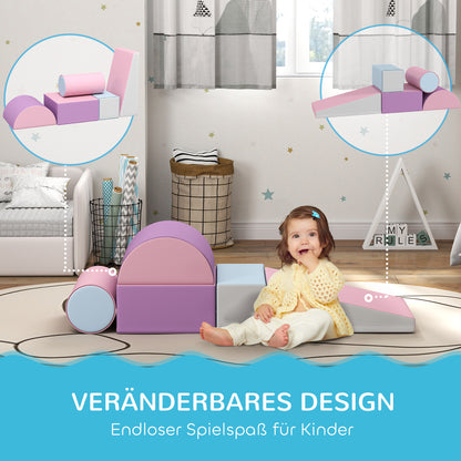 Zachte Speelkubussen – Foam Blokken – Speelblokken – Bouwen Voor Kinderen – Speelblokken Baby – Veilig Kunstleer – 5-delige Set Multikleur
