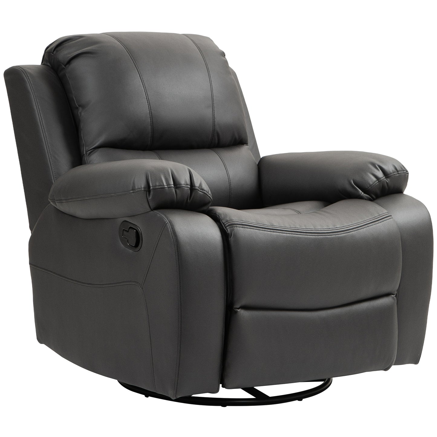 Relaxfauteuil – Relaxstoel – TV Stoel – Draaifauteuil – Ligstoel – Zwart – Verstelbare Rugleuning Tot 135° – Draaibaar En Schommelend