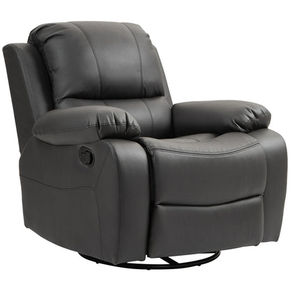 Relaxfauteuil – Relaxstoel – TV Stoel – Draaifauteuil – Ligstoel – Zwart – Verstelbare Rugleuning Tot 135° – Draaibaar En Schommelend