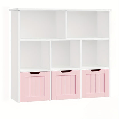 Draaikastje – Opbergkast – Verrijdbare Kast – Ladenkast – Houten Kast – Roze – 3 Lagen Met Lades – Duurzaam Hout Met Wieltjes