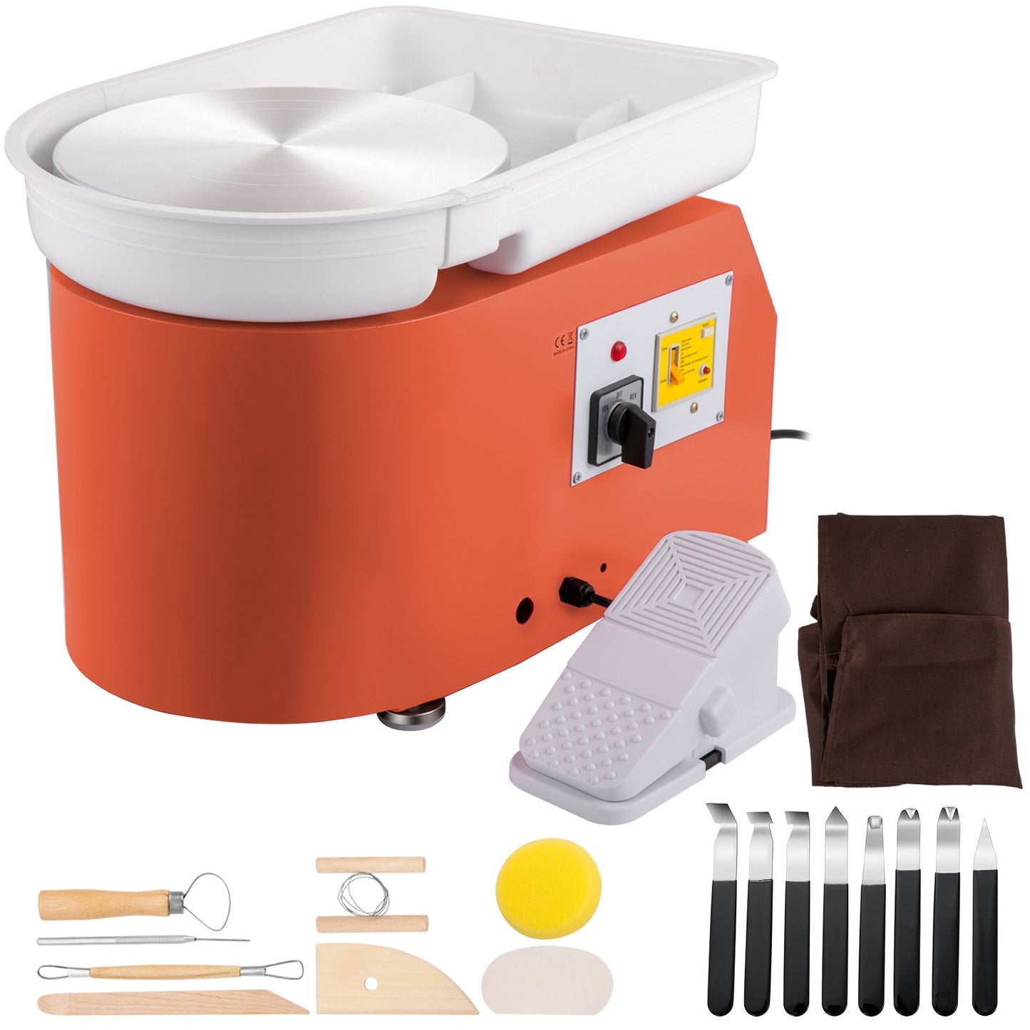 Pottenbakkersschijf – Draaischijf – Boetseerschijf – Pottenbakken – Klei maken – 28 cm Aluminiumlegering – 350W Met Voetpedaal En Afneembare Waterbak