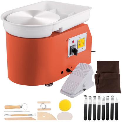Pottenbakkersschijf – Draaischijf – Boetseerschijf – Pottenbakken – Klei maken – 28 cm Aluminiumlegering – 350W Met Voetpedaal En Afneembare Waterbak