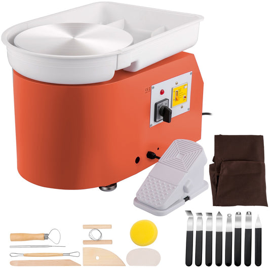 Pottenbakkersschijf – Draaischijf – Boetseerschijf – Pottenbakken – Klei maken – 28 cm Aluminiumlegering – 350W Met Voetpedaal En Afneembare Waterbak