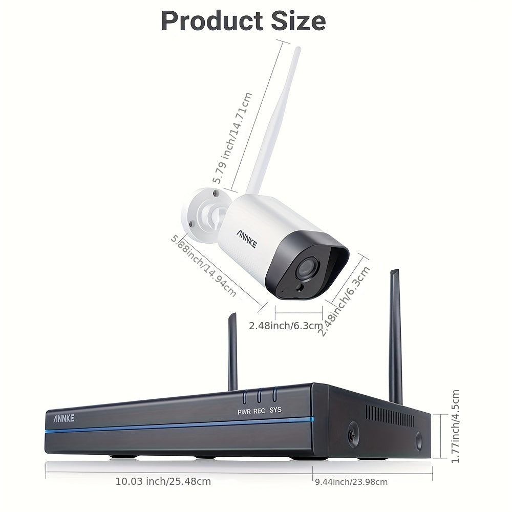 Bewakingscamera Set – Camerabewaking – Beveiligingscamera – Surveillance Camera – Wifi Beveiligingsset – 4x 3MP Camera’s – Intelligente Persoonsdetectie – Tweeweg Audio – 1TB HDD – H.264+ Compressie