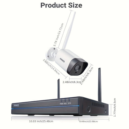Bewakingscamera Set – Camerabewaking – Beveiligingscamera – Surveillance Camera – Wifi Beveiligingsset – 4x 3MP Camera’s – Intelligente Persoonsdetectie – Tweeweg Audio – 1TB HDD – H.264+ Compressie