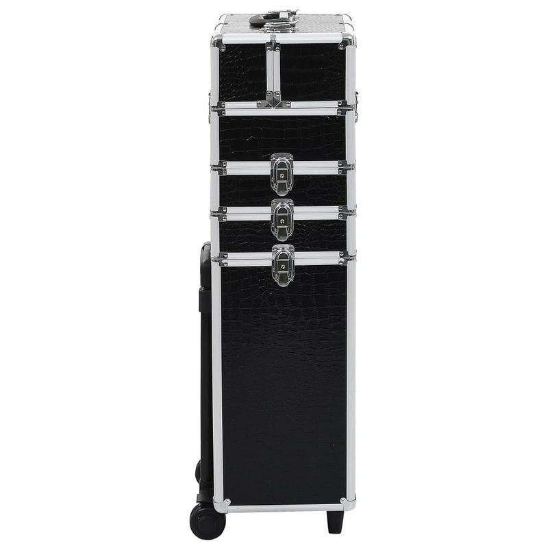 Koffer – Reiskoffer – Handbagage – Trolley – Spinner – Zwart Krokodillenprint – Hardcase Pc – Stil Rijdende Wielen – Ophanghaak