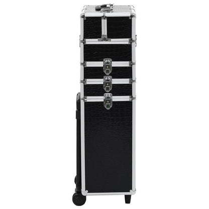 Koffer – Reiskoffer – Handbagage – Trolley – Spinner – Zwart Krokodillenprint – Hardcase Pc – Stil Rijdende Wielen – Ophanghaak