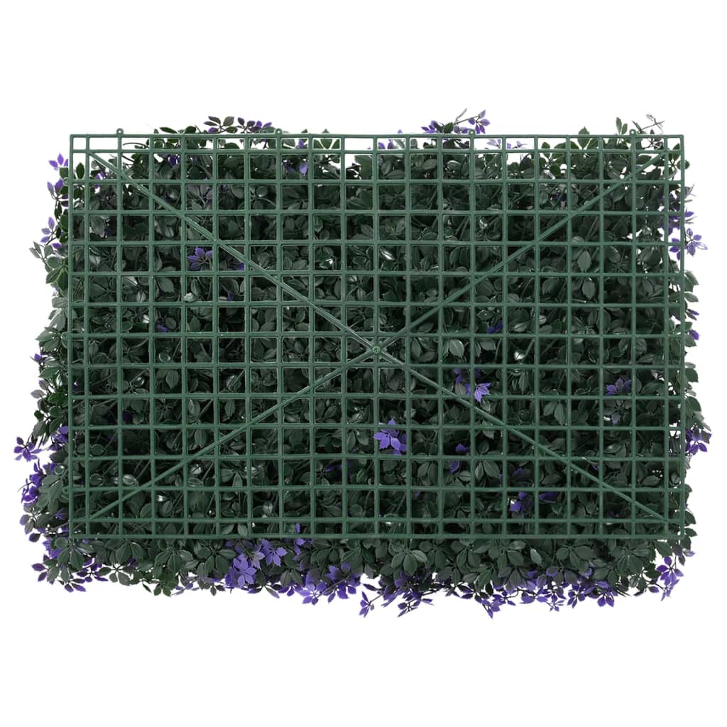 Kunsthaag – Kunstbladhangpanelen – Kunstplanten – Namaakplant – Tuinscherm – 24 stuks 40x60 cm – Weerbestendig PE-materiaal – Realistisch paars groen