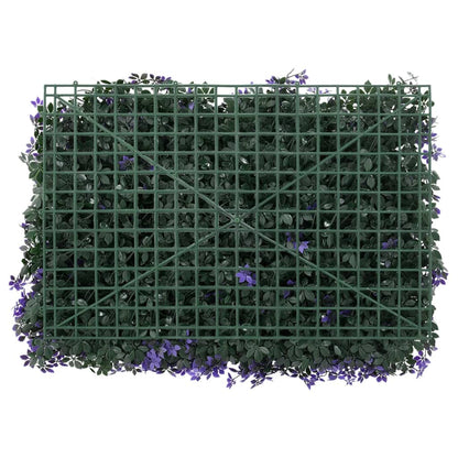Kunsthaag – Kunstbladhangpanelen – Kunstplanten – Namaakplant – Tuinscherm – 24 stuks 40x60 cm – Weerbestendig PE-materiaal – Realistisch paars groen