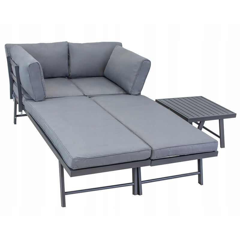 Tuinmeubelset – Hoekbank – Loungeset – Balkonmeubels – Tuinbank – Weerbestendig Staal – Comfortabele Chaise Longue
