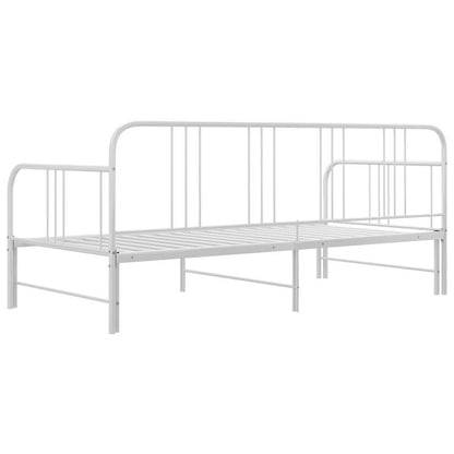 Bedbank – Slaapbank – Uitklapbed – Logeerbed – Sofa Bed – Inklapbaar Telescopisch Ontwerp – Stevig Wit Metalen Frame – 90x200 cm