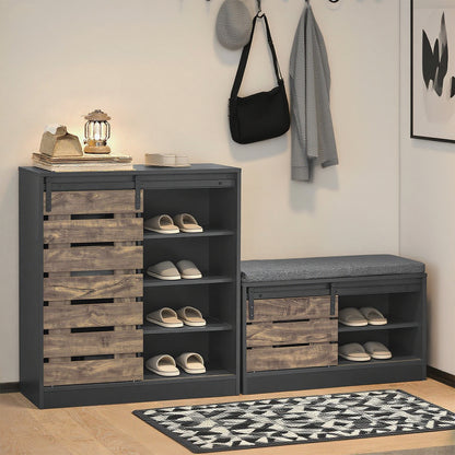 Kast – Ladekast – Opbergkast – Dressoir – Ladenkast – Wit – 5 Lades – Compact 74x40x91 cm
