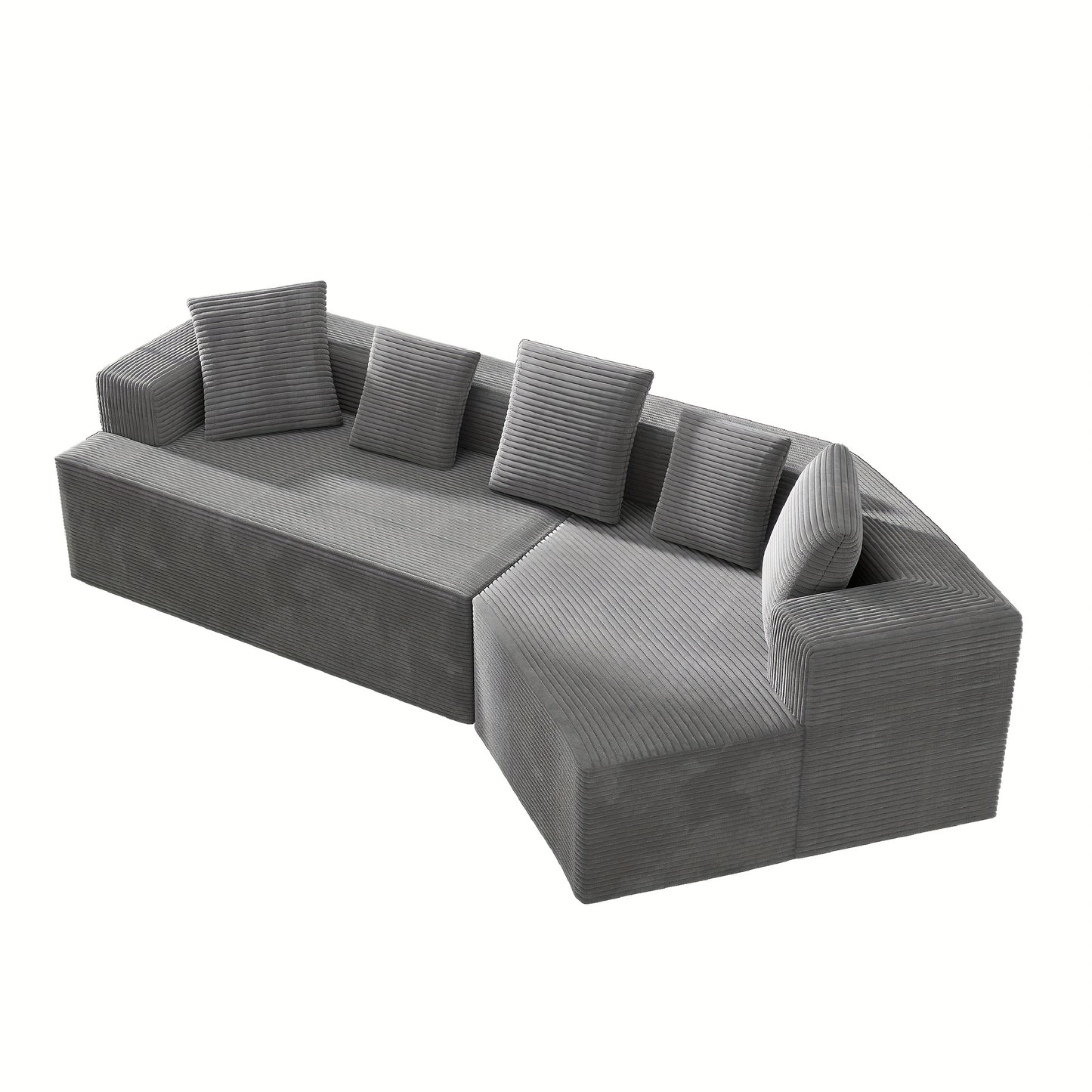 312cm (12.5" Wide) Modular Sectional Sofa - No Assembly Required, Fully Compressed Packaging, Plush Cushions & Sturdy Frame - Modern Living Room Couch for Apartments, Houses, Offices - Easy Delivery & Space-Saving Design - Bl