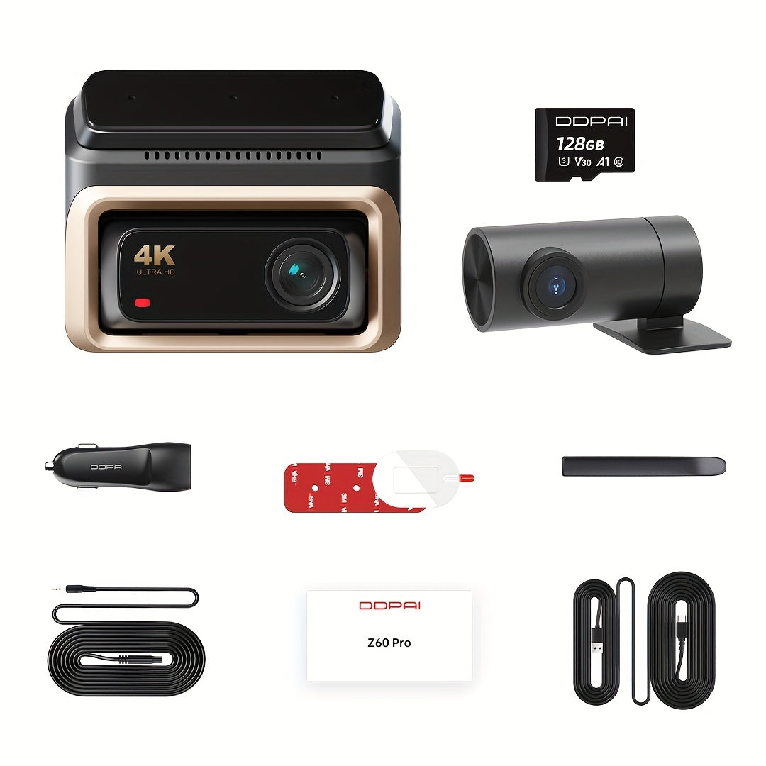 DDPAI Z60 Pro Dash Cam, Car Dash Cam Front And Rear, Dash Cam for Cars, Wifi Dash Camera, Dash Cam with Phone App, Front And Rear Dash Camera, Super Night Vision, Security Monitoring, Dual Channel, Super Night Vision with Loo