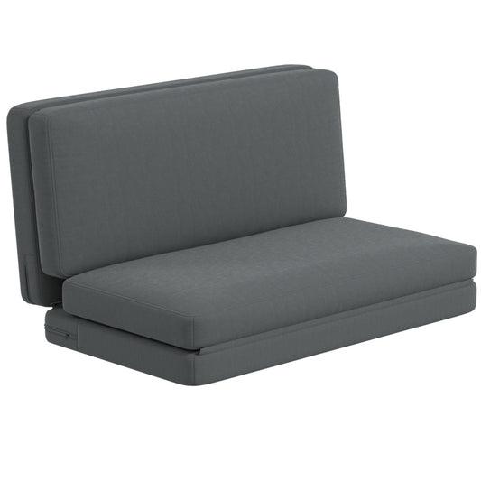 Slaapbank – Bedbank – Sofa – Slaapstoel – 3-in-1 Opvouwbaar – Donkergrijs – Draagvermogen 240 kg – Zachte Dikke Bekleding