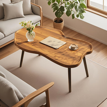 Salontafel – Koffietafel – Woonkamertafel – Bijzettafel – Theetafel – Walnoothout & Kunstboard – Modern Minimalistisch Design – Compact 120x60x48 cm