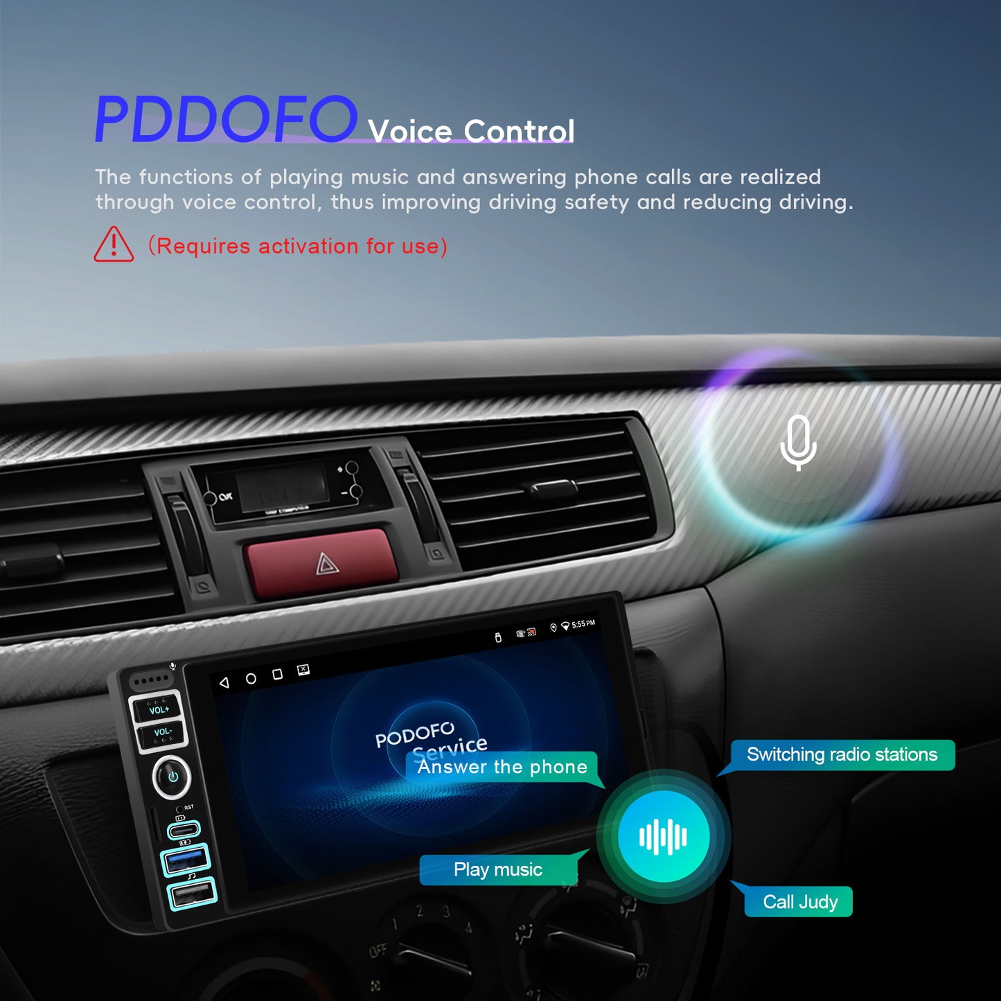 Autoradio – Auto Radio – Autoradio Met Bluetooth – Auto Stereo – 1 DIN Autoradio – 6,9 Inch Scherm – Draadloze CarPlay & Android Auto Met Achteruitrijcamera En Microfoon