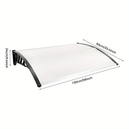 Deurkap – Deurafdekking – Deurblad – Deurzonwering – Deurbladkap – Transparant Zwart – 90x150 cm – Polycarbonaat & Polypropyleen