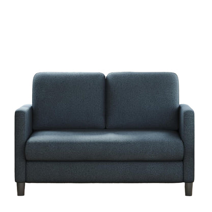 2-zits Sofa – Loveseat – Bank – Tweezitsbank – Compact Sofa – Teddy Velvet Blauw-grijs – 19 cm Veerkrachtige Kussens – Ruimtebesparend Design