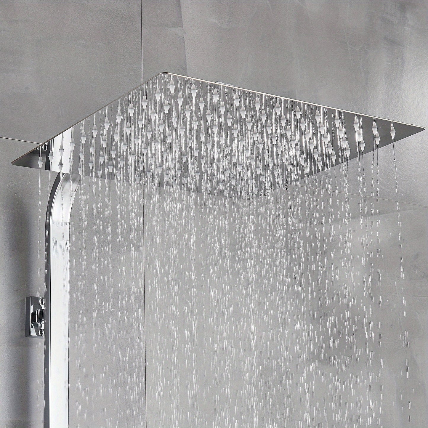 Regendouche Set – Douchekop – Handdouche – Wanddouche – Massage Douche – Chrome Afwerking – 30,48 cm Vierkante Kop – Vier Standen Met Waterbesparing