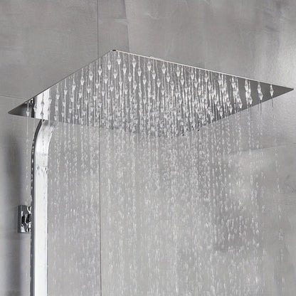 Regendouche Set – Douchekop – Handdouche – Wanddouche – Massage Douche – Chrome Afwerking – 30,48 cm Vierkante Kop – Vier Standen Met Waterbesparing