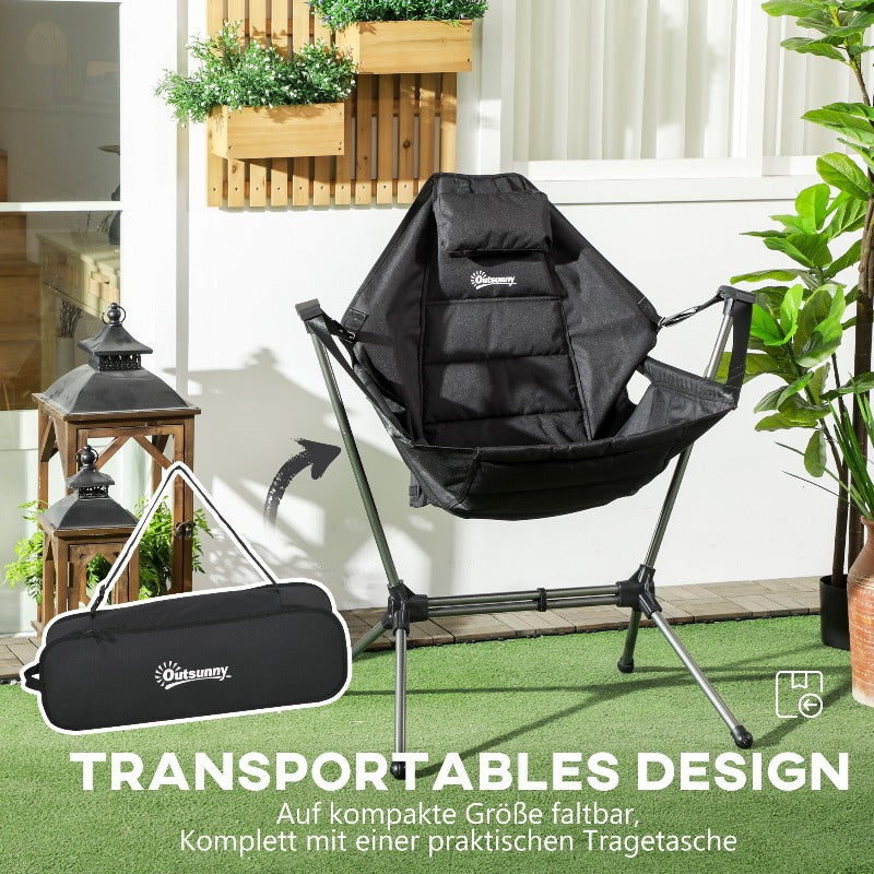 Hangstoel – Hängesessel – Schommelstoel – Schommelstoel Outdoor – Opvouwbare Stoel – Lichtgewicht & Compact – Duurzaam Oxford Stof & Stevig Metalen Frame