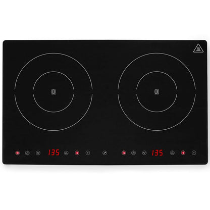 Inductiekookplaat – Inductiekookplaatje – Elektrische Kookplaat – Kookplaat Inductie – 2 Kookzones – Touchbediening – 3500 Watt Vermogen – Temperatuurbereik 35-240°C