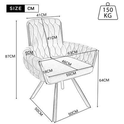 Draaifauteuil – Fauteuil – Draaistoel – Loungestoel – Relaxstoel – Moderne Velvet Stof – 360° Draaibaar Met Handmatige Kantelfunctie – Stevig Metalen Gouden Poten & Gemakkelijk Schoon Te Maken