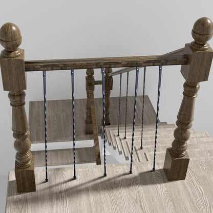 Metalen Balusters Trap – Balustrades Spijlen Leuning Spindels – 10-Delige Set – Gegalvaniseerd Staal – Mat Zwart – 112 cm Lang – Eenvoudig Montagemateriaal Inclusief