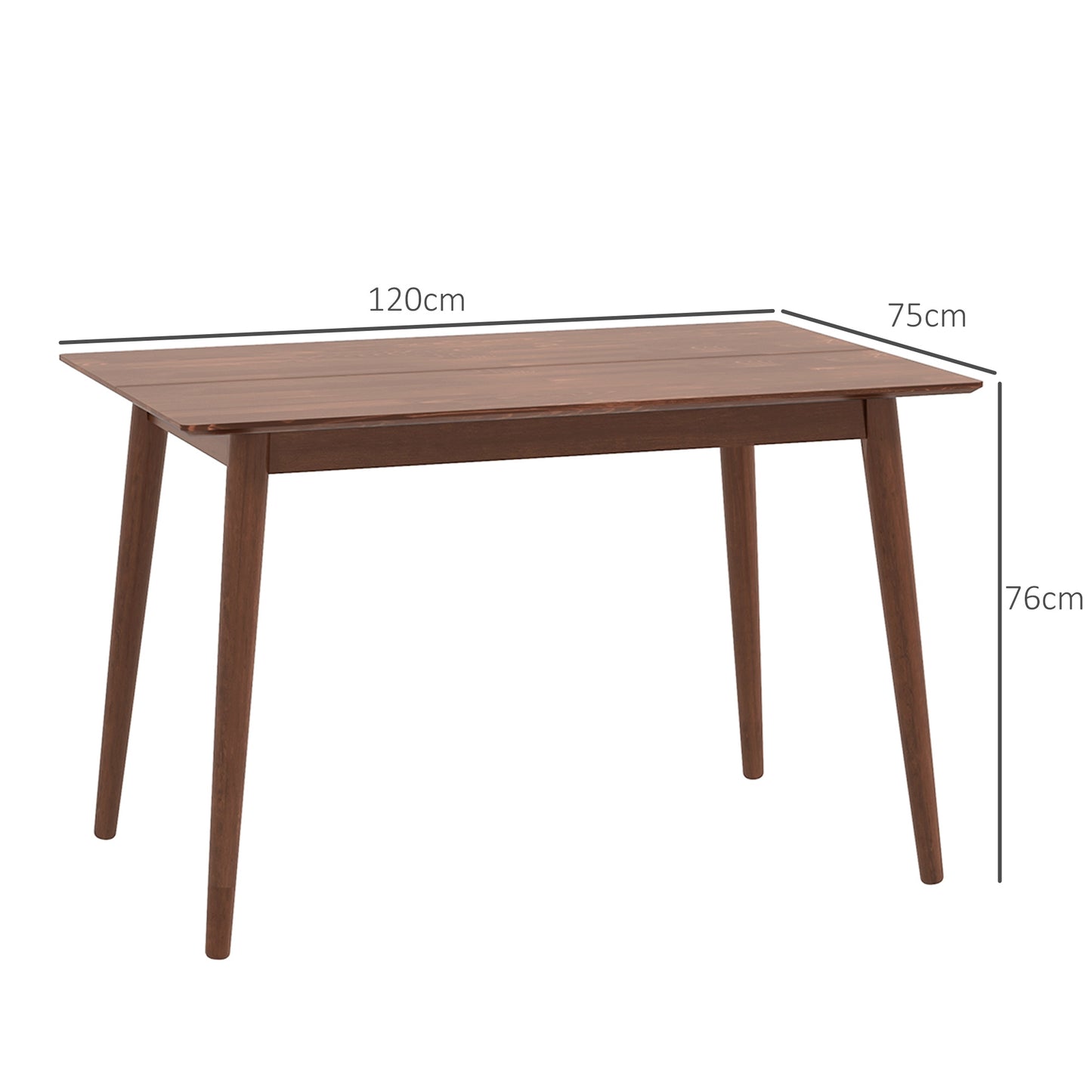 Eettafel – Tafel – Keukentafel – Houten Tafel – Houten Eettafel – 120x75x76 cm – Massief Hout, Geschikt Voor 4-6 Personen