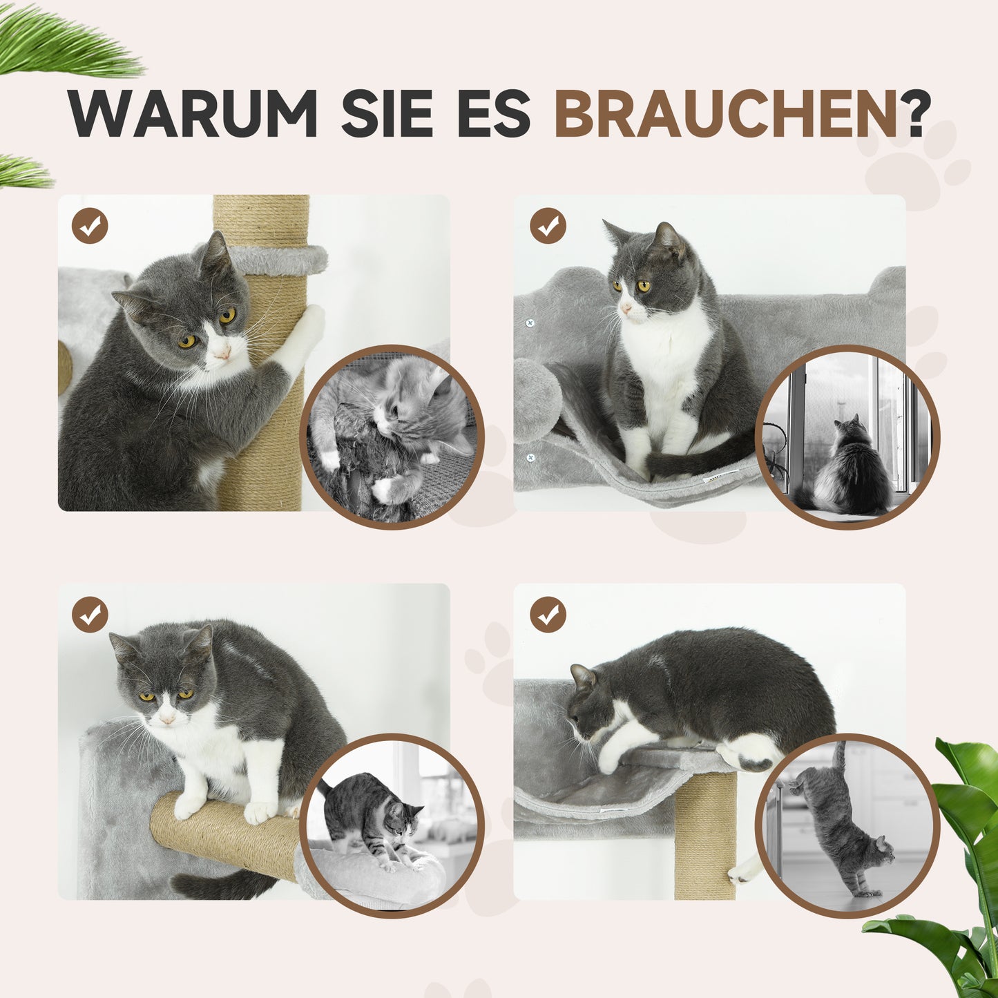 Kattenklimwand – Kattenmuur – Krabpaal – Kattenmeubel – Kattenwand – Muurbevestigd – Ruimtebesparend – Duurzame Jute Krabpalen