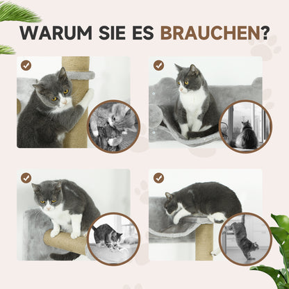 Kattenklimwand – Kattenmuur – Krabpaal – Kattenmeubel – Kattenwand – Muurbevestigd – Ruimtebesparend – Duurzame Jute Krabpalen