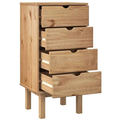 Opbergkast – Kastje – Ladenkast – Opbergmeubel – Organizer – Massief Houten Kast Brun – Met Slot & Open Planken – 45x39x90 cm – Natuurlijk Hout