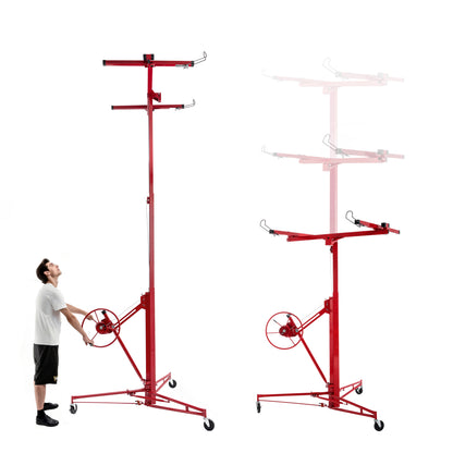 Gipsplaatheftruck – Gypsum Board Lifter – Plaat Tilwagen – Platen Klem – Gipsplaat Tilapparaat – Verstelbare Werkhoogte 140-350 cm – Kantelbaar Tot 60 Graden