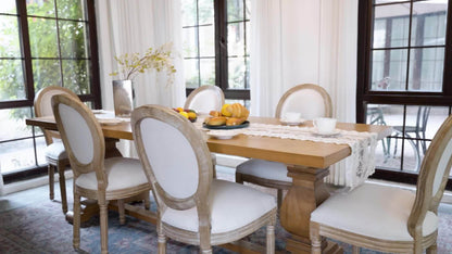 Eetkamerstoelen – Stoelen Set – Dining Chairs – Franse Stijl Stoelen – Beige Linnen Bekleding – Massief Beukenhout Frame – Ergonomisch Comfort