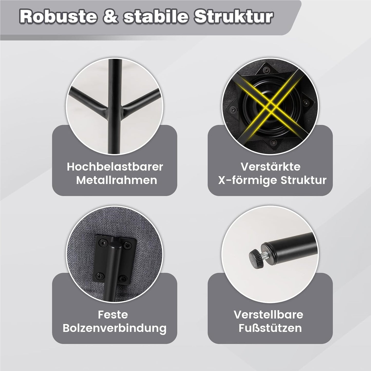 Barstoel – Barkruk – Barstoel Kruk – Barkrukken Set – Keukenstoel – Draaibaar – Zithoogte 63,5 cm – Gestoffeerd Met Rugleuning