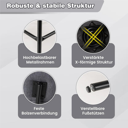 Barstoel – Barkruk – Barstoel Kruk – Barkrukken Set – Keukenstoel – Draaibaar – Zithoogte 63,5 cm – Gestoffeerd Met Rugleuning