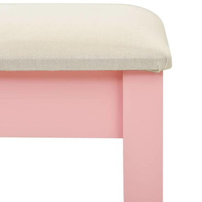 Dressing table with stool 65x36x128cm paulownia wood MDF pink