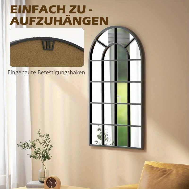 Volledige Lengte Spiegel – Vloerspiegel – Wandspiegel – Staande Spiegel – Badkamerspiegel – Zwart Metalen Frame – 110x62 cm – Duurzaam Kunststof Achterwand