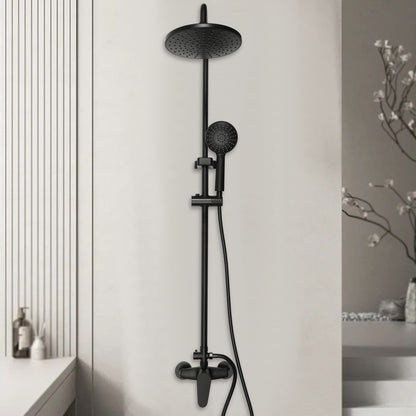 Douchekraan – Doucheset – Mengkraan – Badkraan – Douchegarnituur – Modern Wandmontage – Verstelbare Regendouche – Handdouche – Zwart/Chroom – Eenvoudige Installatie