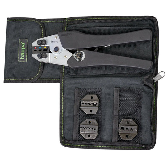 Crimpgereedschap – Kabelcrimper – Persgereedschap – Connector Crimper – Drukknop Crimp Tang – Compact Design – Quick-Change Matrices