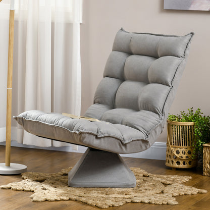 Vloerstoel – Lazy Chair – Loungestoel – Meditatiestoel – Vloerlounger – Verstelbare Rugleuning – 360° Draaibaar – Linnen Bekleding – Hoogwaardig Schuim