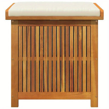 Opbergkist Tuin – Tuinkussenbox – Tuinbox – Opbergbox – Tuinkist – Massief Acaciahout – 60x50x61 cm – Inclusief Crème Wit Zitkussen