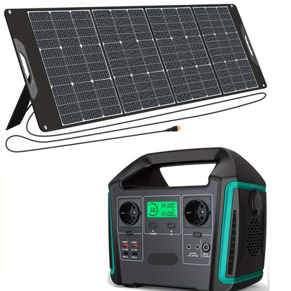 Draagbare Power Station – Mobiele Accu – Energieopslag – 725.6Wh - Zonne-Generator – Camping Stroom – 1000W Continu Vermogen – 200W Zonnepaneel