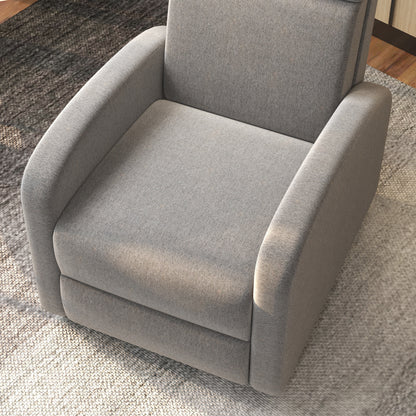 Relaxfauteuil – Relaxstoel – Loungefauteuil – Verstelbare Fauteuil – Zithoekstoel – Verstelbare Rugleuning 160° – Geïntegreerde Voetensteun – Polyester Linnen-look – Grijs