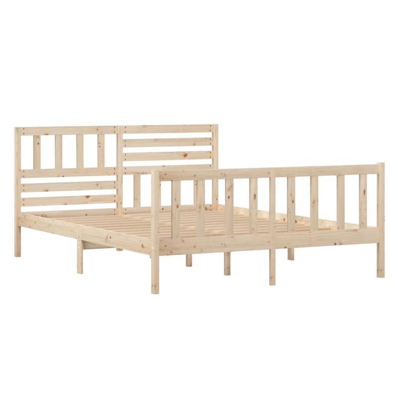 Small Double Bed Frame 120x190cm - Wood & Particle Board Composite Modular Bed Frame with Removable Durable Parts, Easy Assembly Space-Saving Design for Small Spaces, Bed Frame for Bedroom, Contemporary Bed Style, Sleek Woode