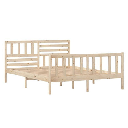 Small Double Bed Frame 120x190cm - Wood & Particle Board Composite Modular Bed Frame with Removable Durable Parts, Easy Assembly Space-Saving Design for Small Spaces, Bed Frame for Bedroom, Contemporary Bed Style, Sleek Woode