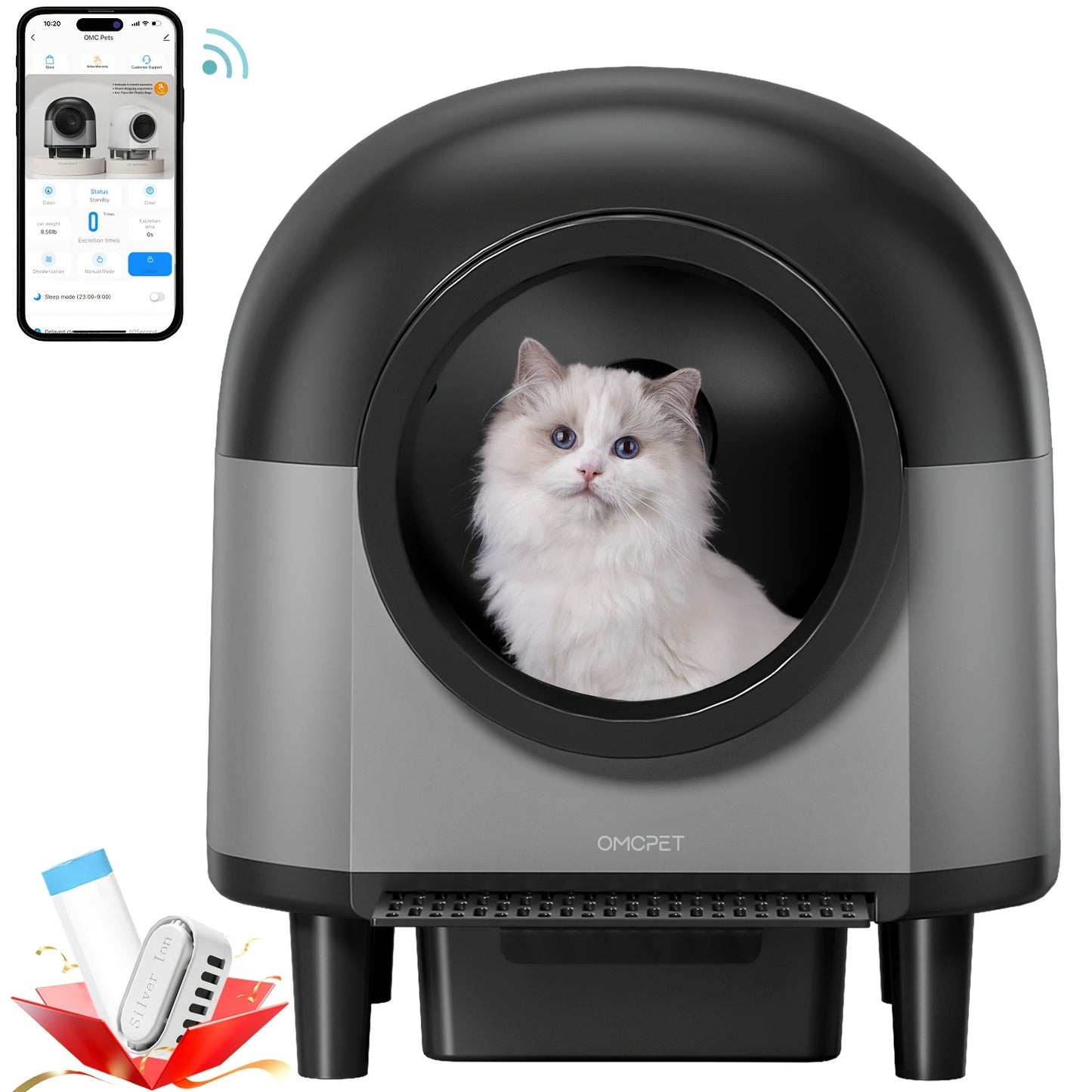 Automatische Kattenbak – Zelfreinigende Kattenbak – Slimme Kattenbak – Meerkattenbak – Ovale Kattenbak – Extra Groot Ovaal Design – USB Aangedreven Met Geurfilter