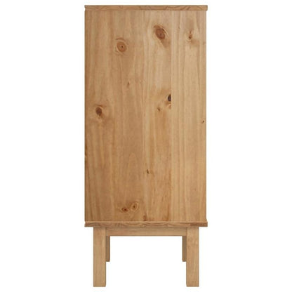4-Drawer Lockable Storage Cabinet with Lockable Doors-Like Shelves (No Doors) - Heavy-Duty Pine Wood & Engineered Wood Modern Brown-Gray Tall Organizer, 45x39x90cm Freestanding Cabinet for Office, Bedroom, Living Room - Assem